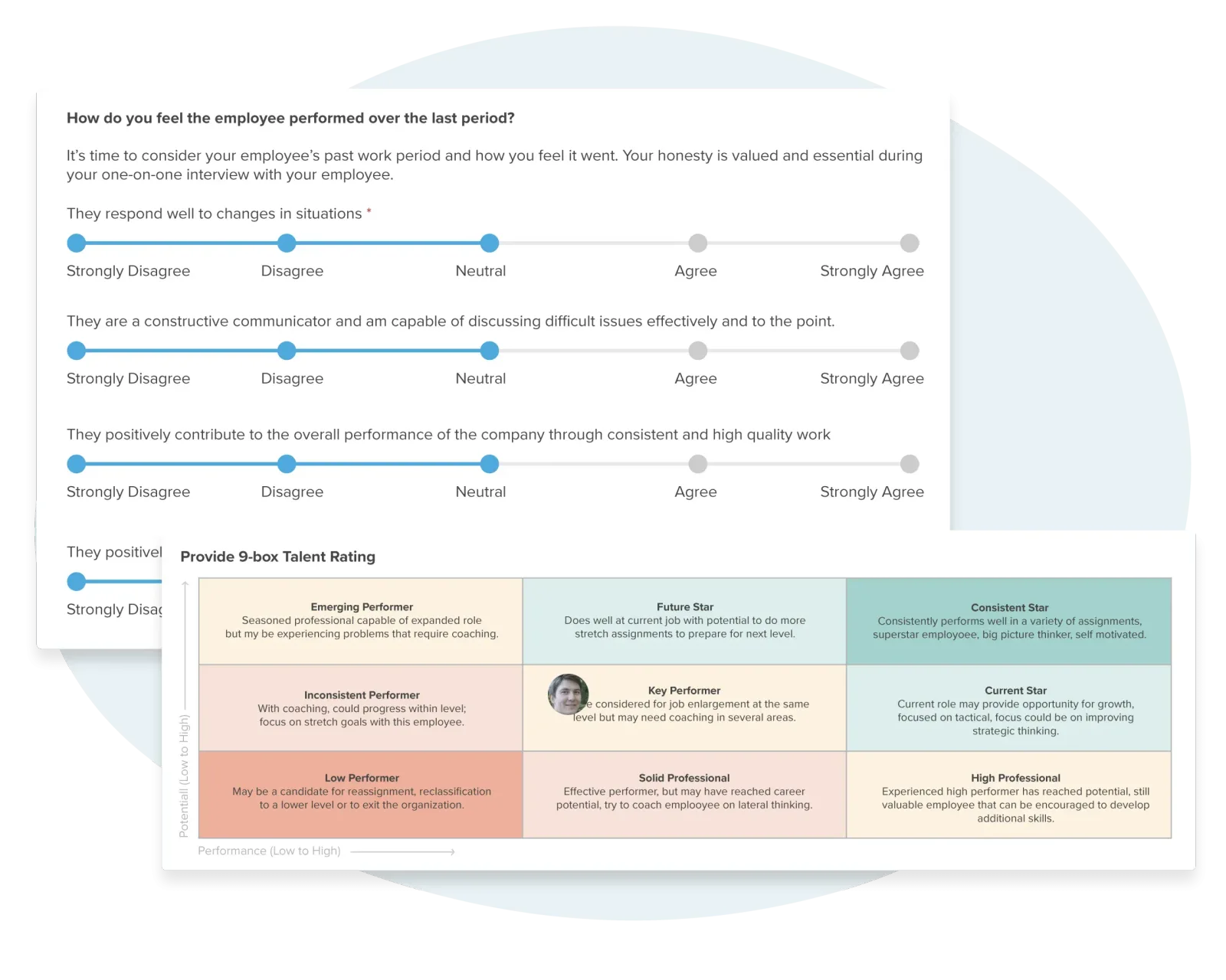 Workzoom performance dashboard showing talent ratings by department, active career goals with categories, and career objectives by goal progress